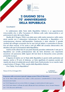 locandina 2 giugno 2016 - Festa della Repubblica